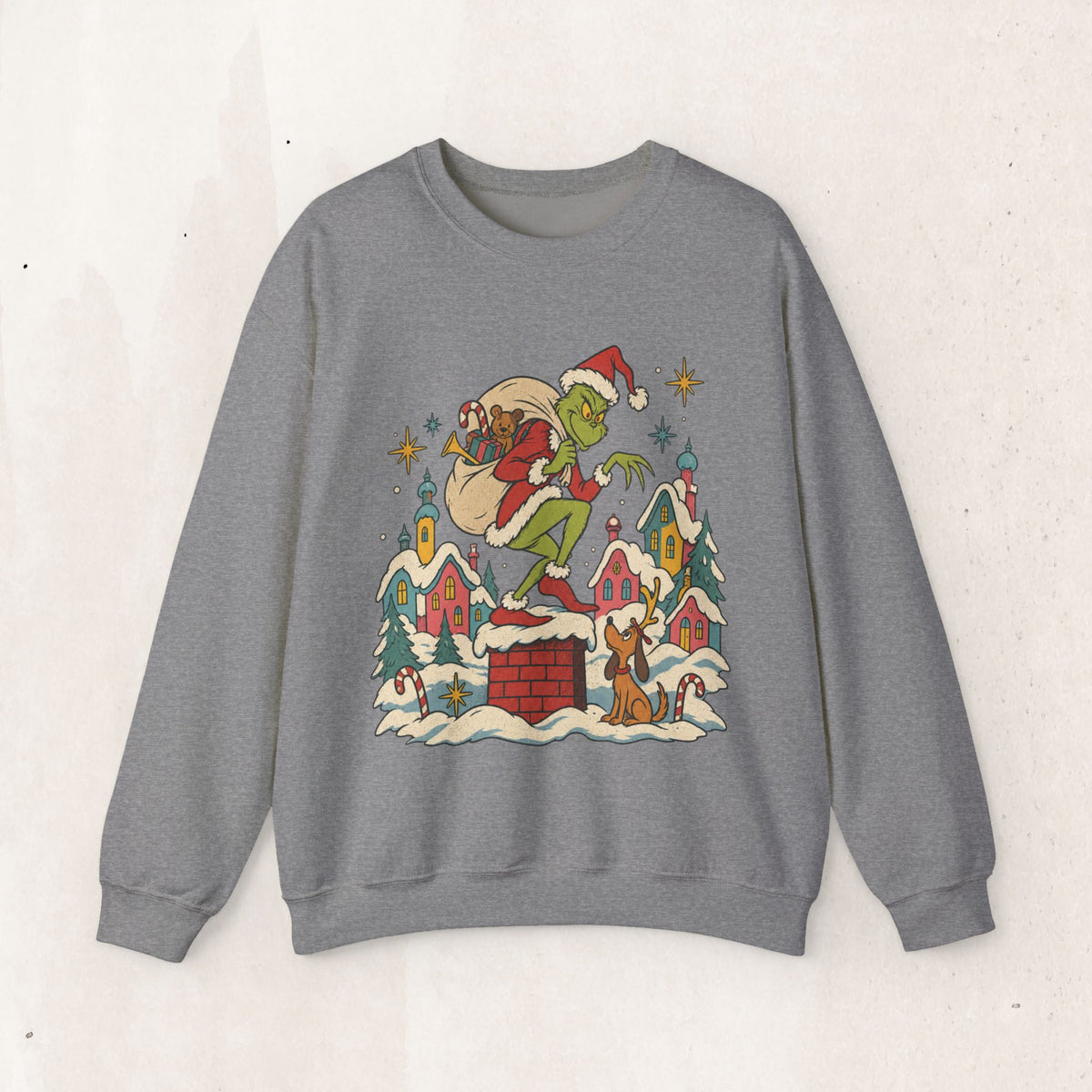 Grinch Santa Heist Crewneck Sweatshirt
