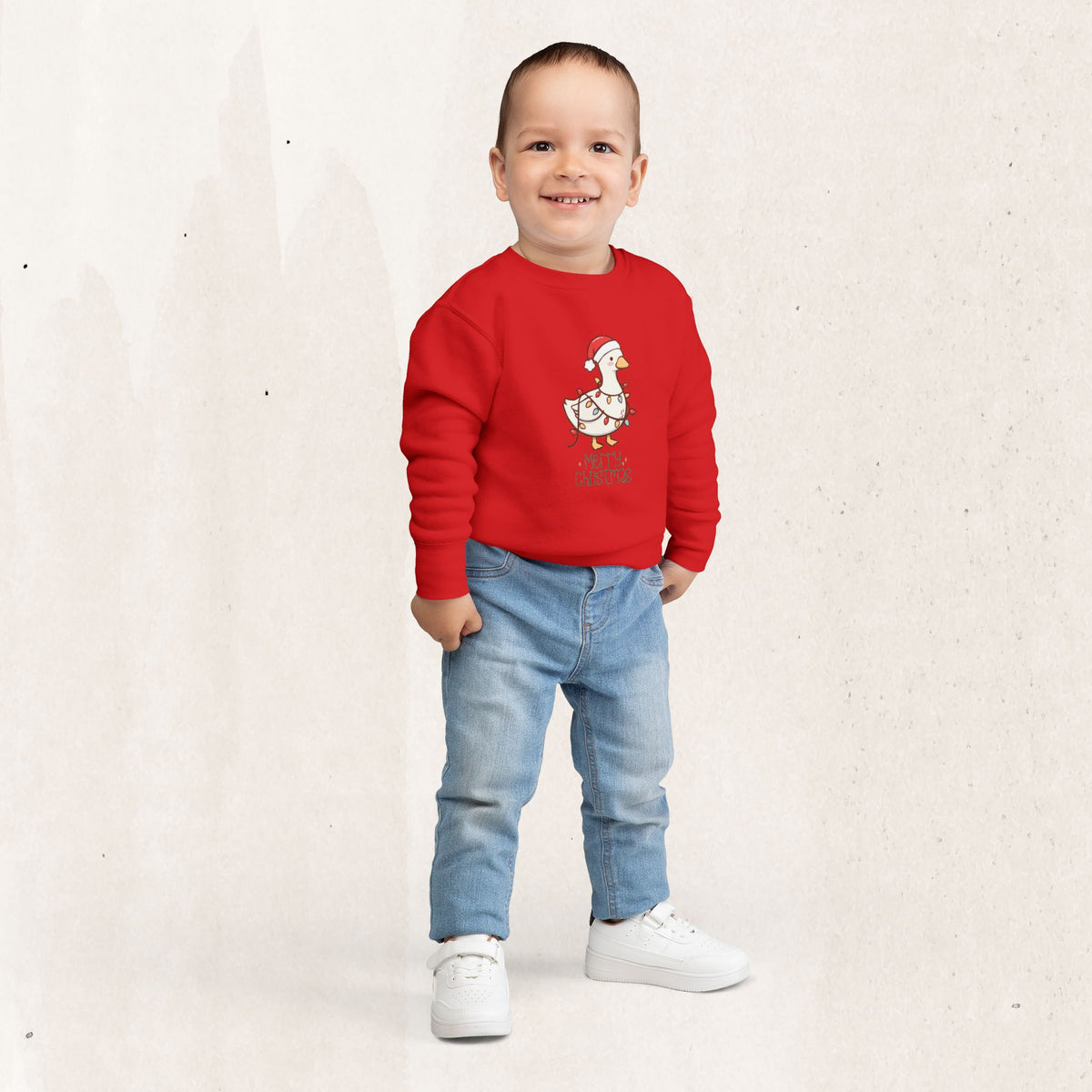 Santa Hat Duck "Merry Christmas" Toddler Sweatshirt