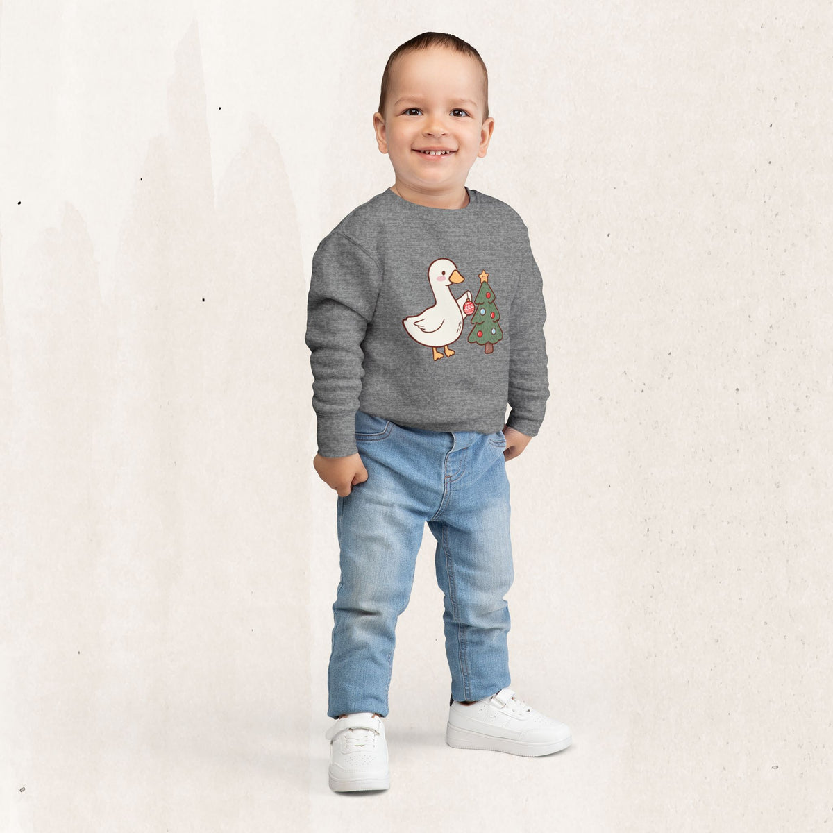 Decorating Duck Toddler Christmas Sweatshirt