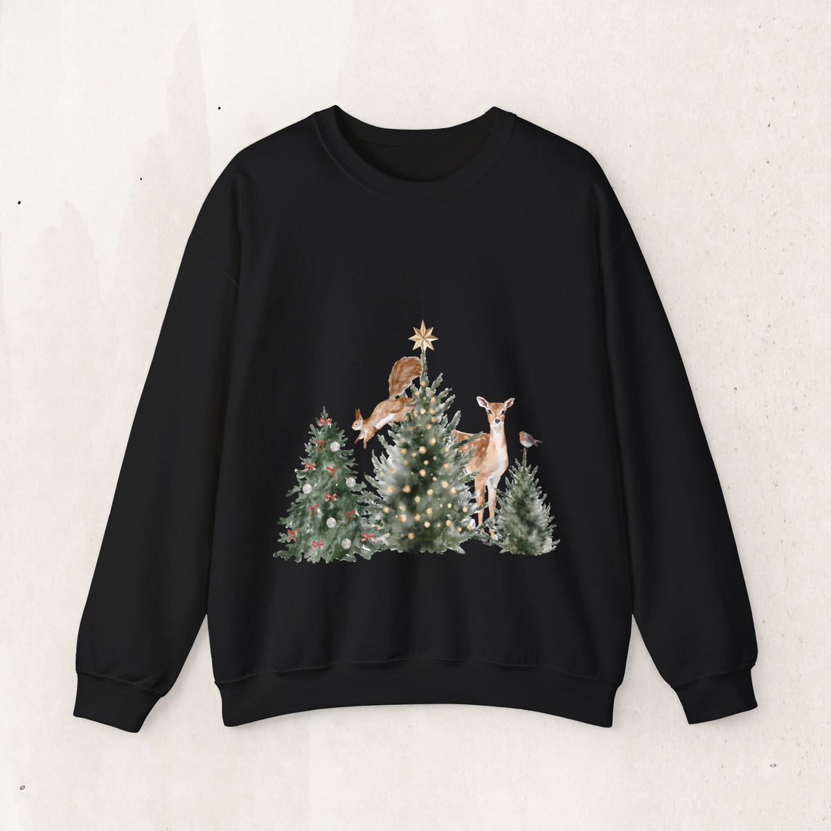 Christmas Woodland Deer Crewneck Sweatshirt