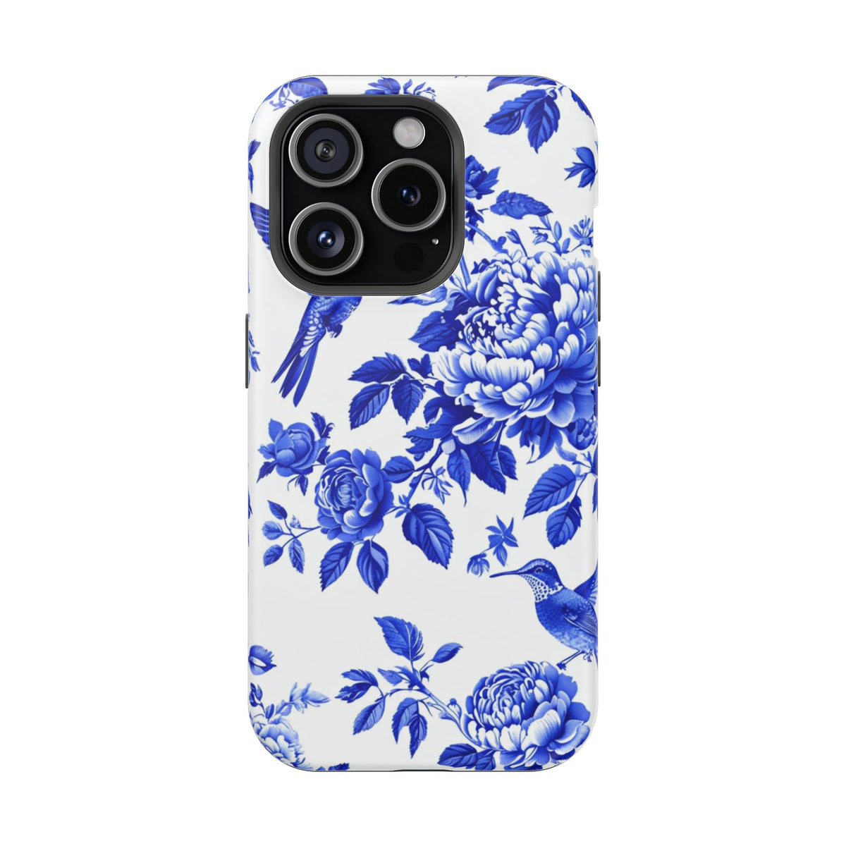 Blue Floral Bird Magnetic Phone Case, alternate view