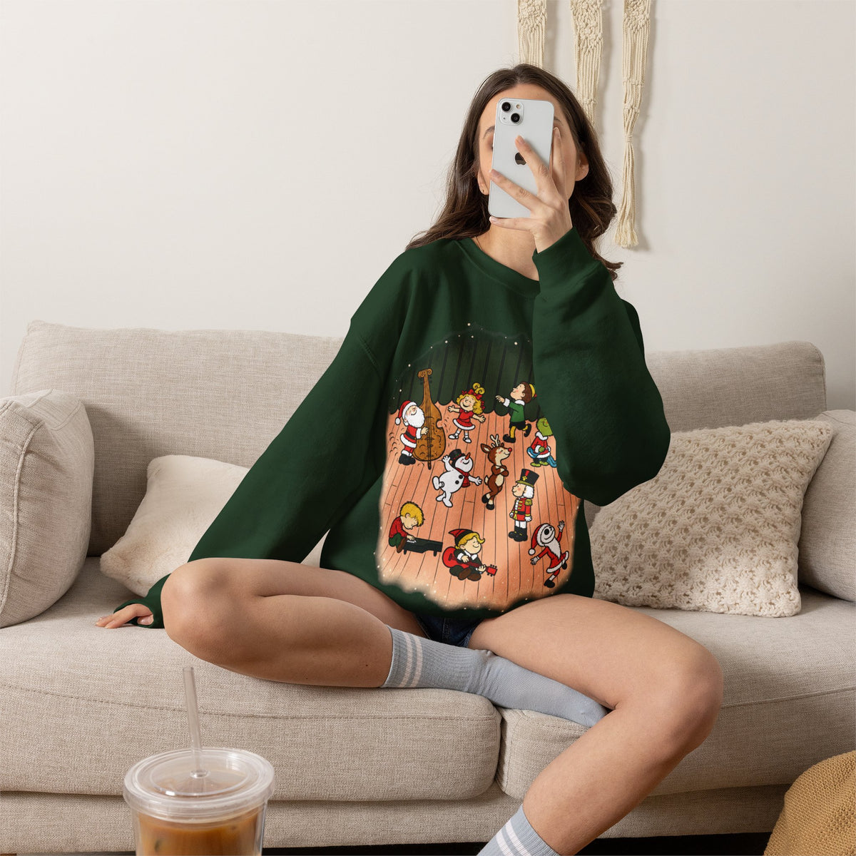 Peanuts Parody Christmas Characters sweatshirt