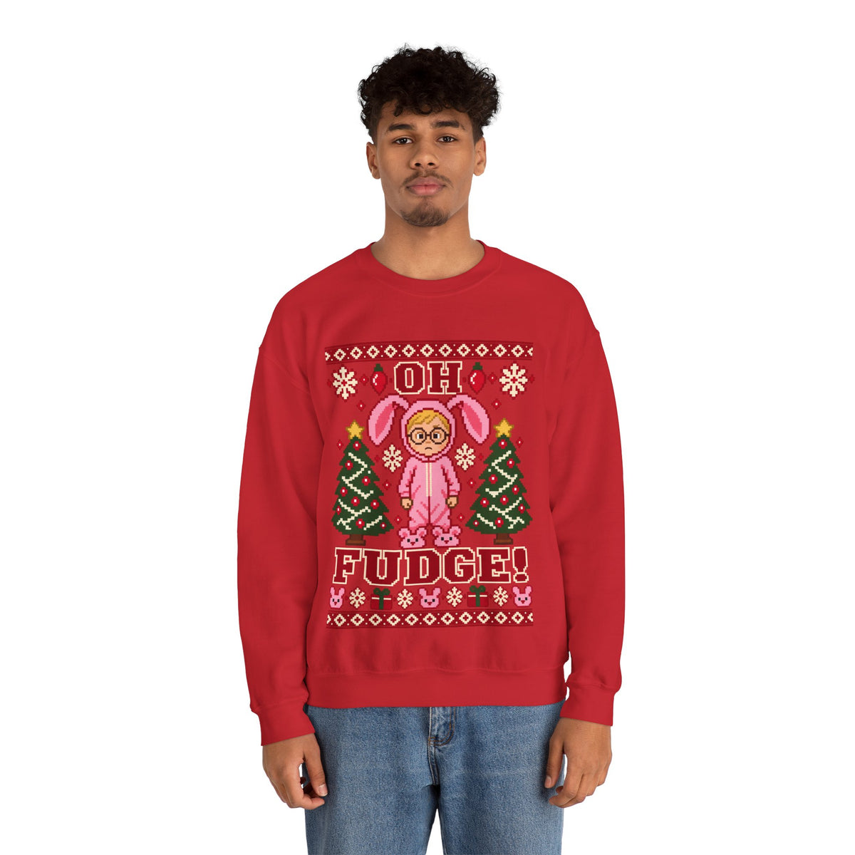 Oh Fudge A Christmas Story Sweatshirt in Forest Green, alternate view