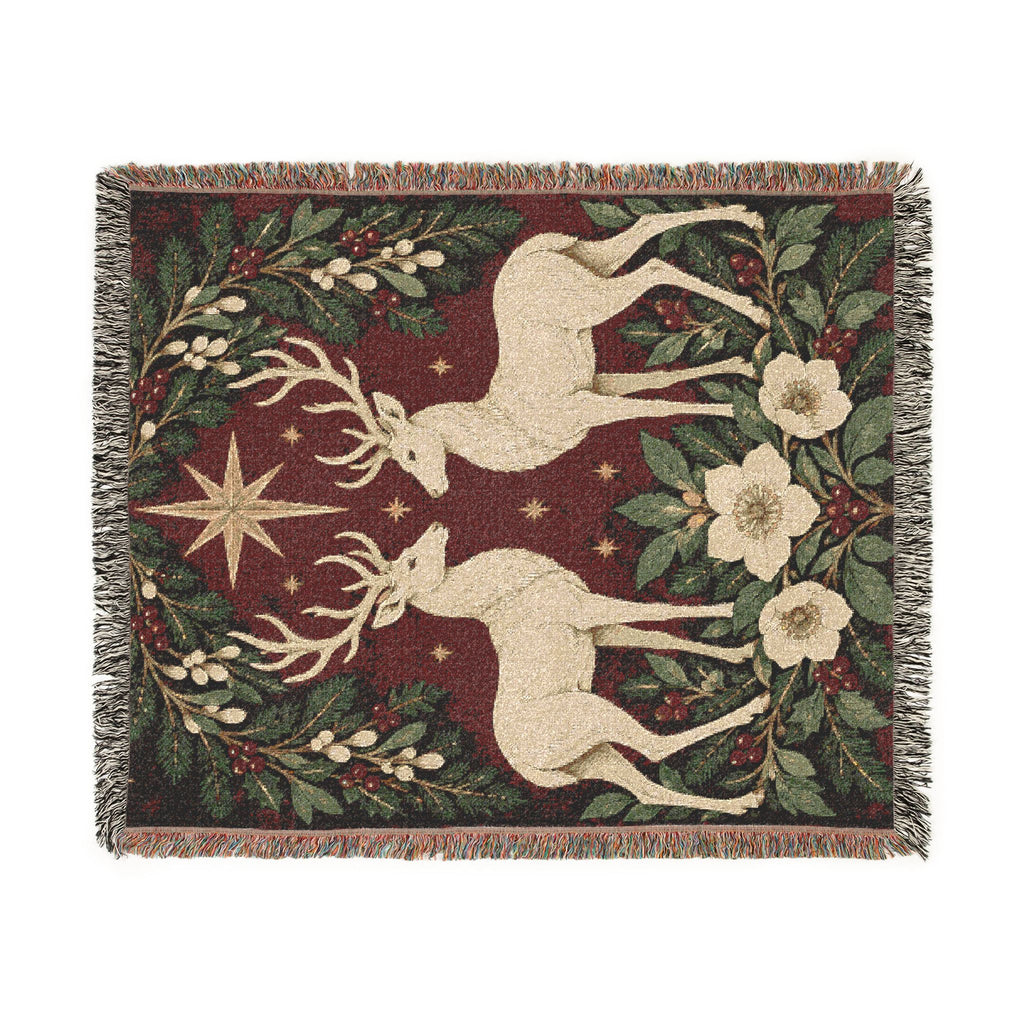 Reindeer Woven Blanket Printify