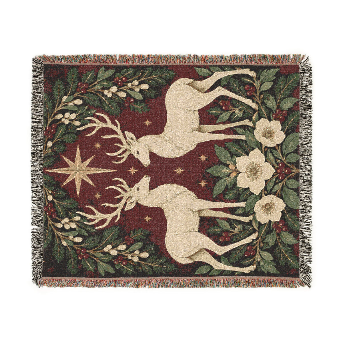 Reindeer Woven Blanket Printify