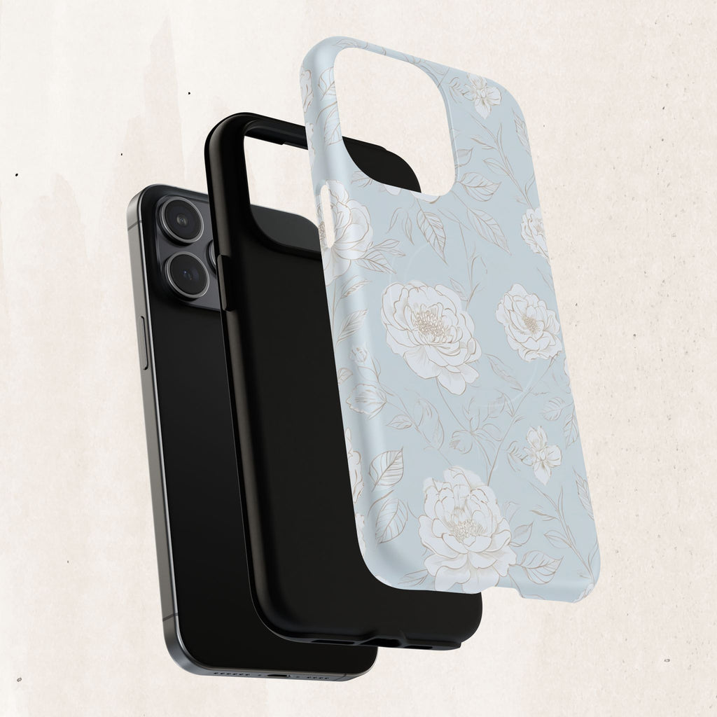 Blue Floral Tough Magnetic Phone Case