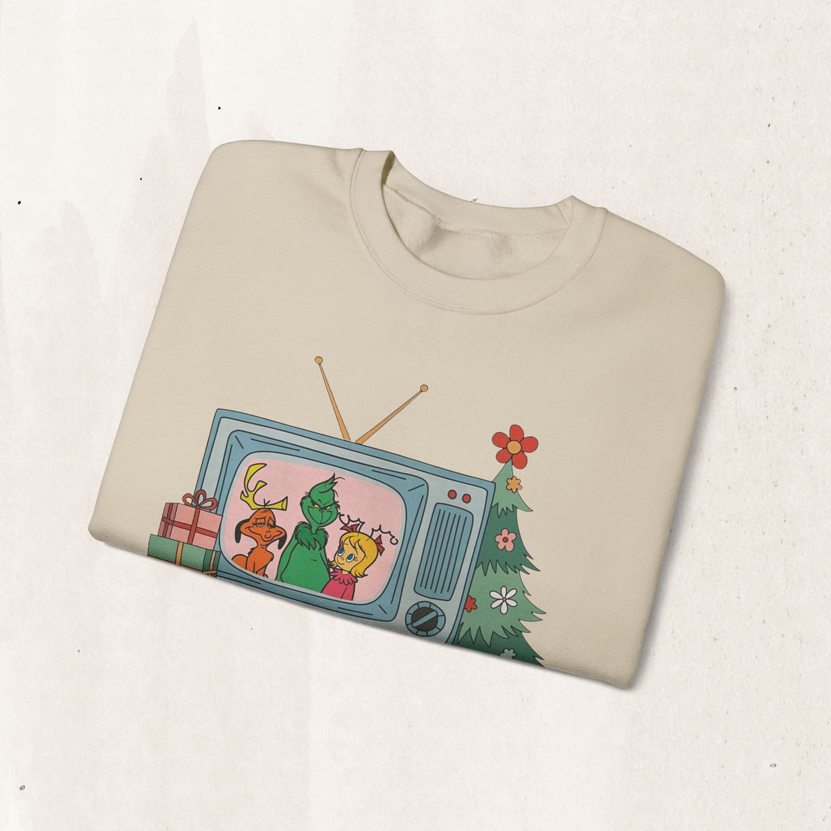 Vintage Christmas TV Sweatshirt, Retro Christmas Crewneck