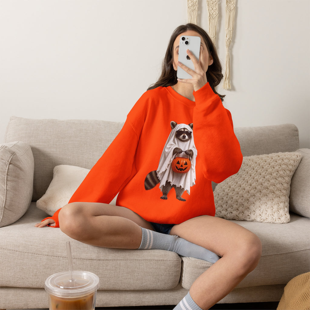 Halloween Raccoon Crewneck Sweatshirt