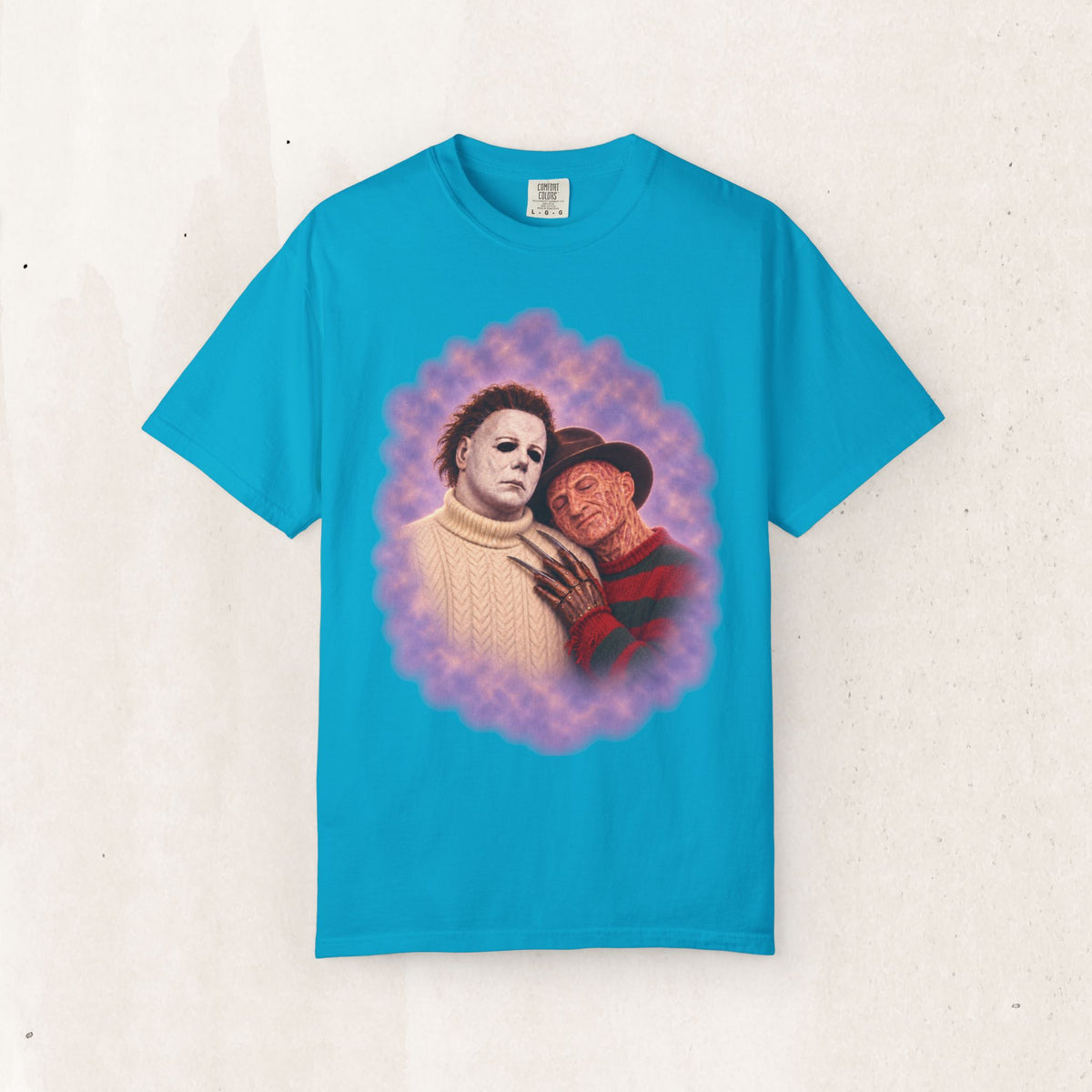 Michael Myers & Freddy Krueger 80s Portrait Tee – Sapphire
