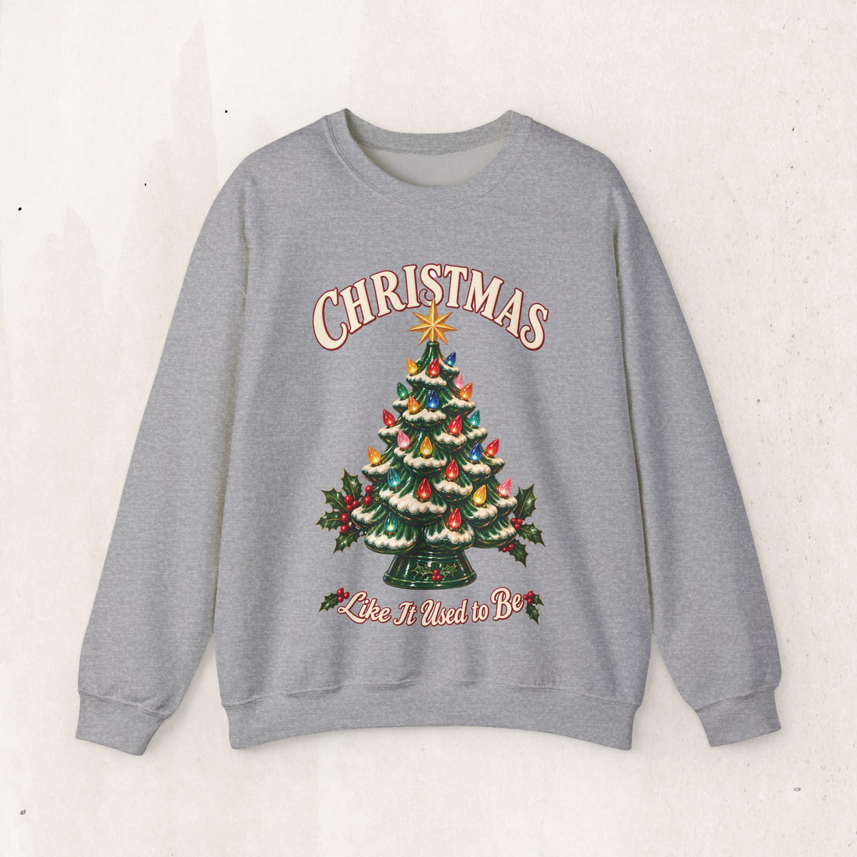 Christmas Tree Crewneck Sweatshirt - "All I Want Is You" Holiday Sweatshirt