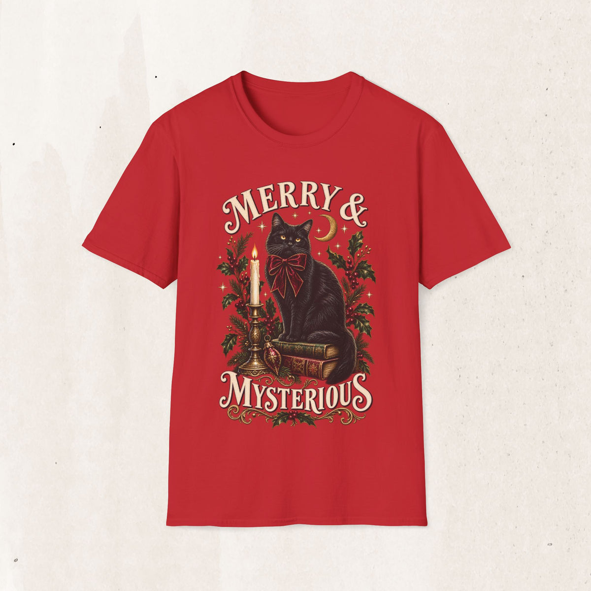 Merry & Mysterious Black Cat Christmas Tee
