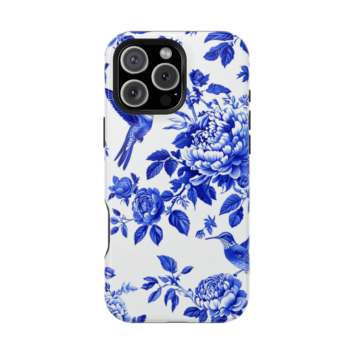 Blue Floral Bird Magnetic Phone Case, alternate view