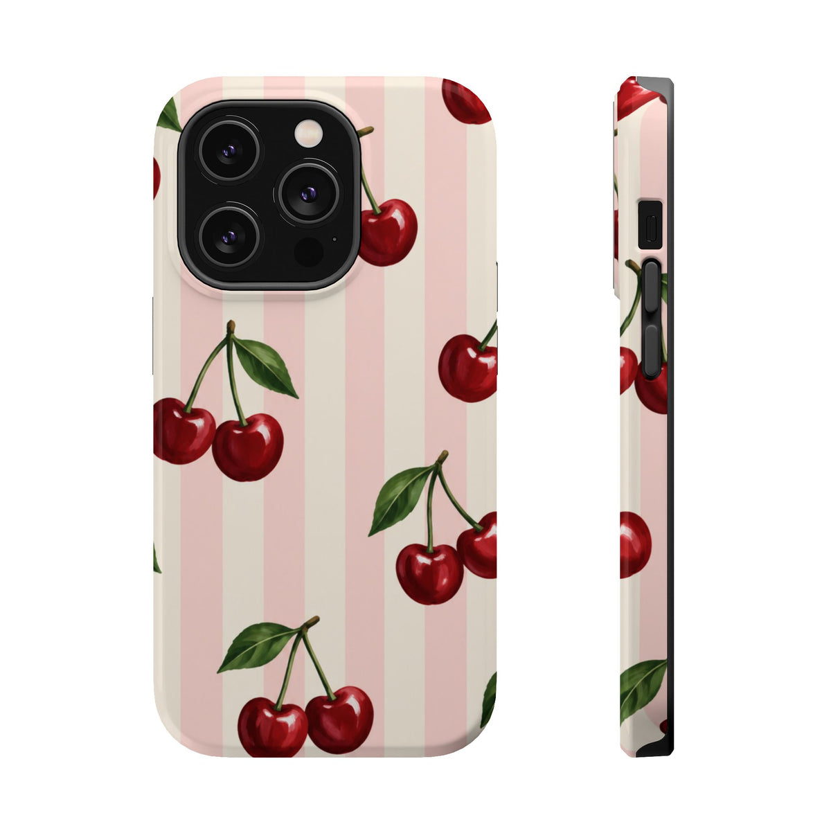 Cherry Stripe Magnetic Phone Case, alternate view