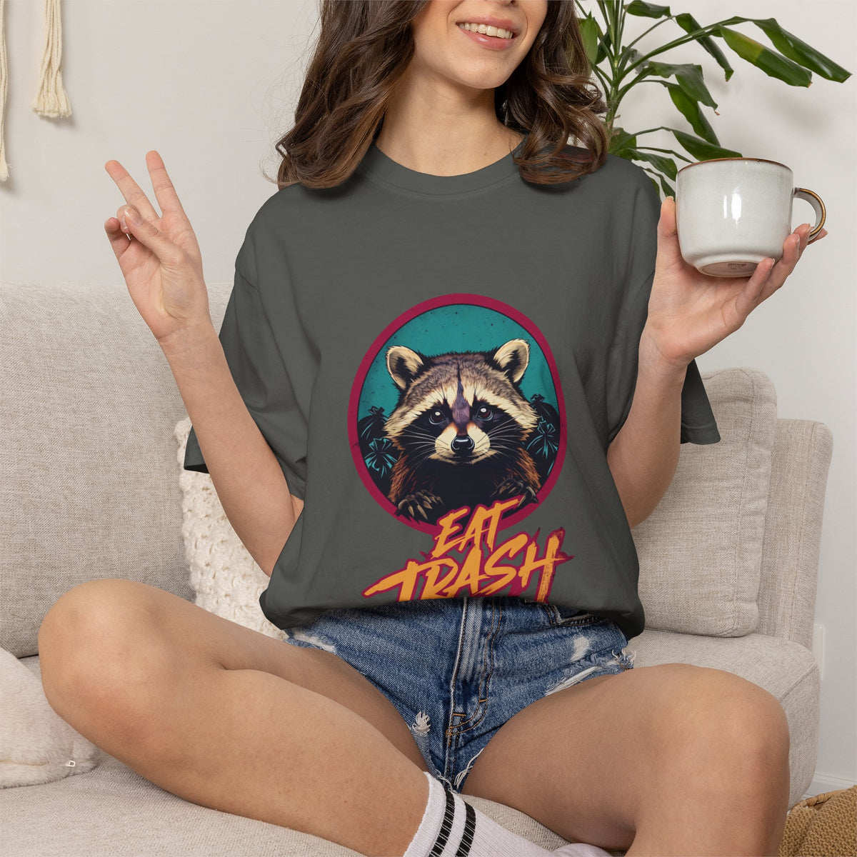 Raccoon 'Eat Trash' Graphic Tee