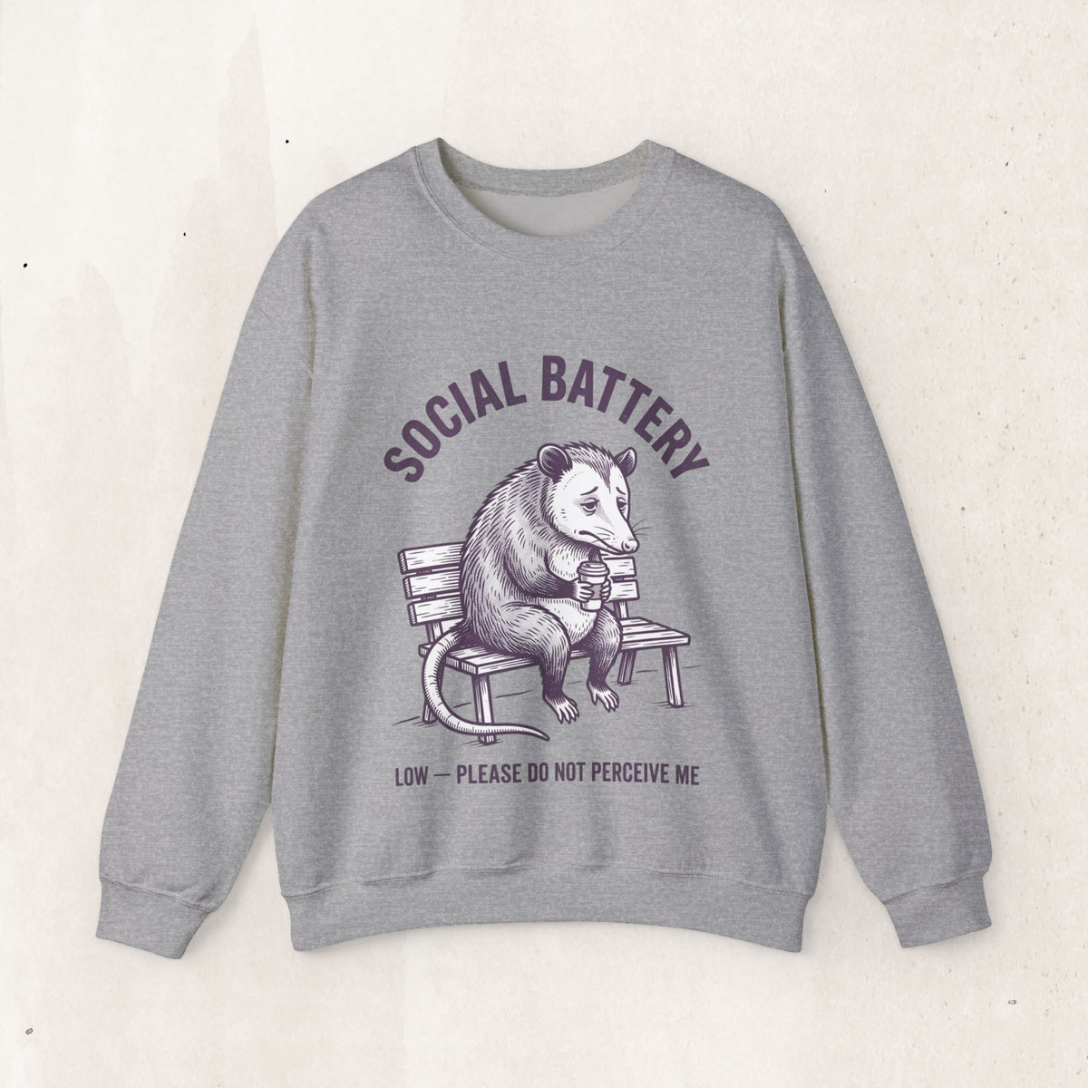Social Battery Low Graphic Crewneck Sweatshirt