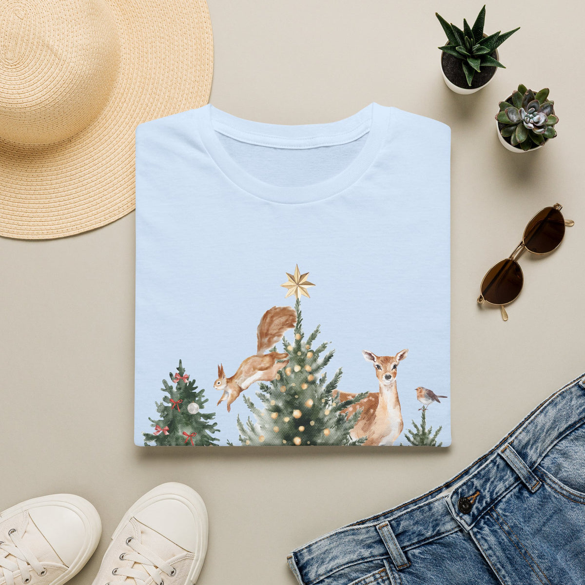 Woodland Deer Christmas Tee