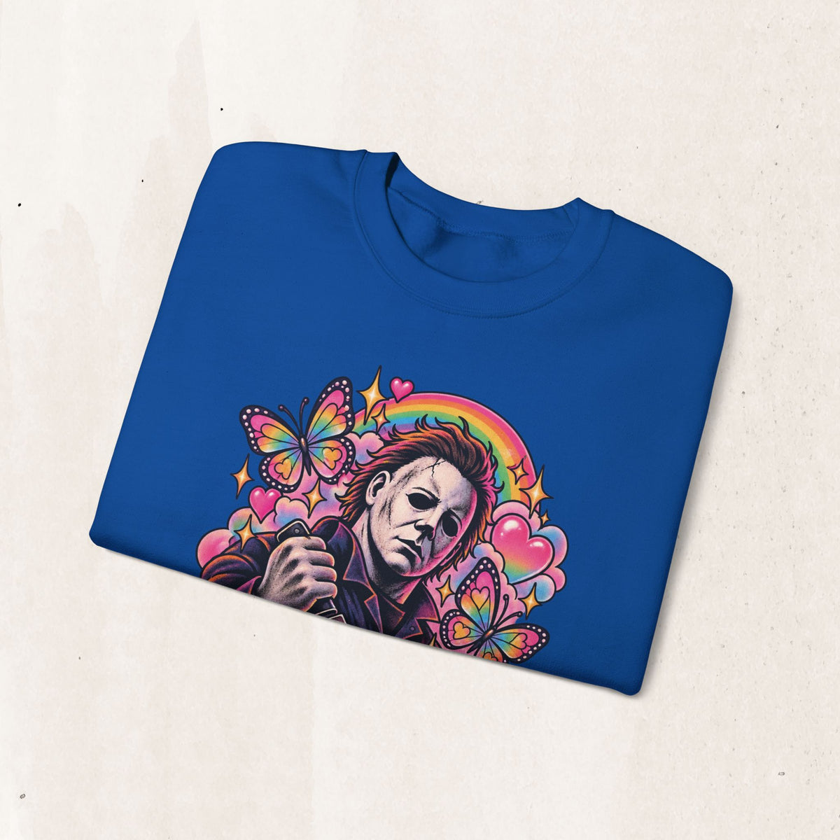 Colorful Michael Myers Horror Heart Crewneck