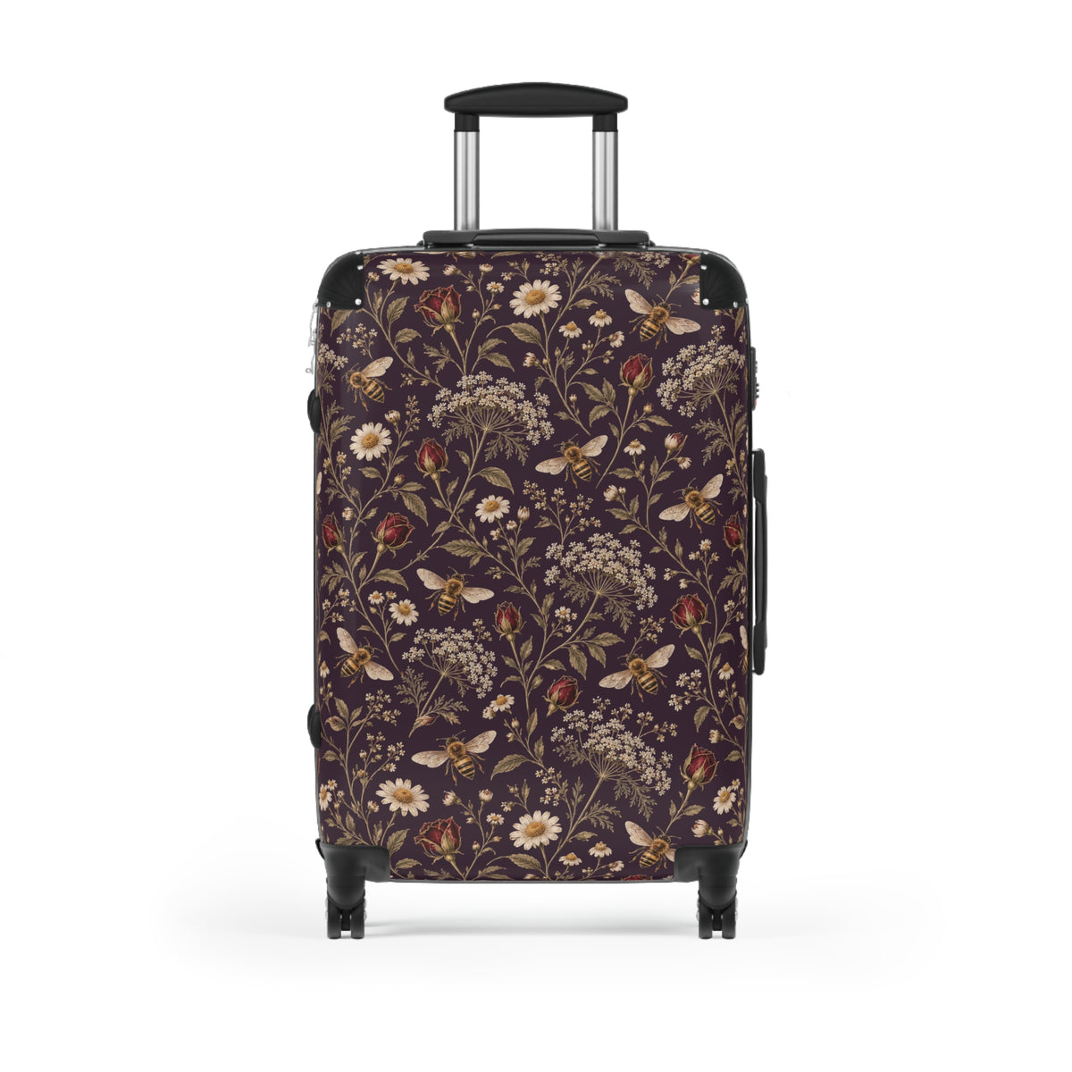 Vintage Floral Luggage in Black, alternate view