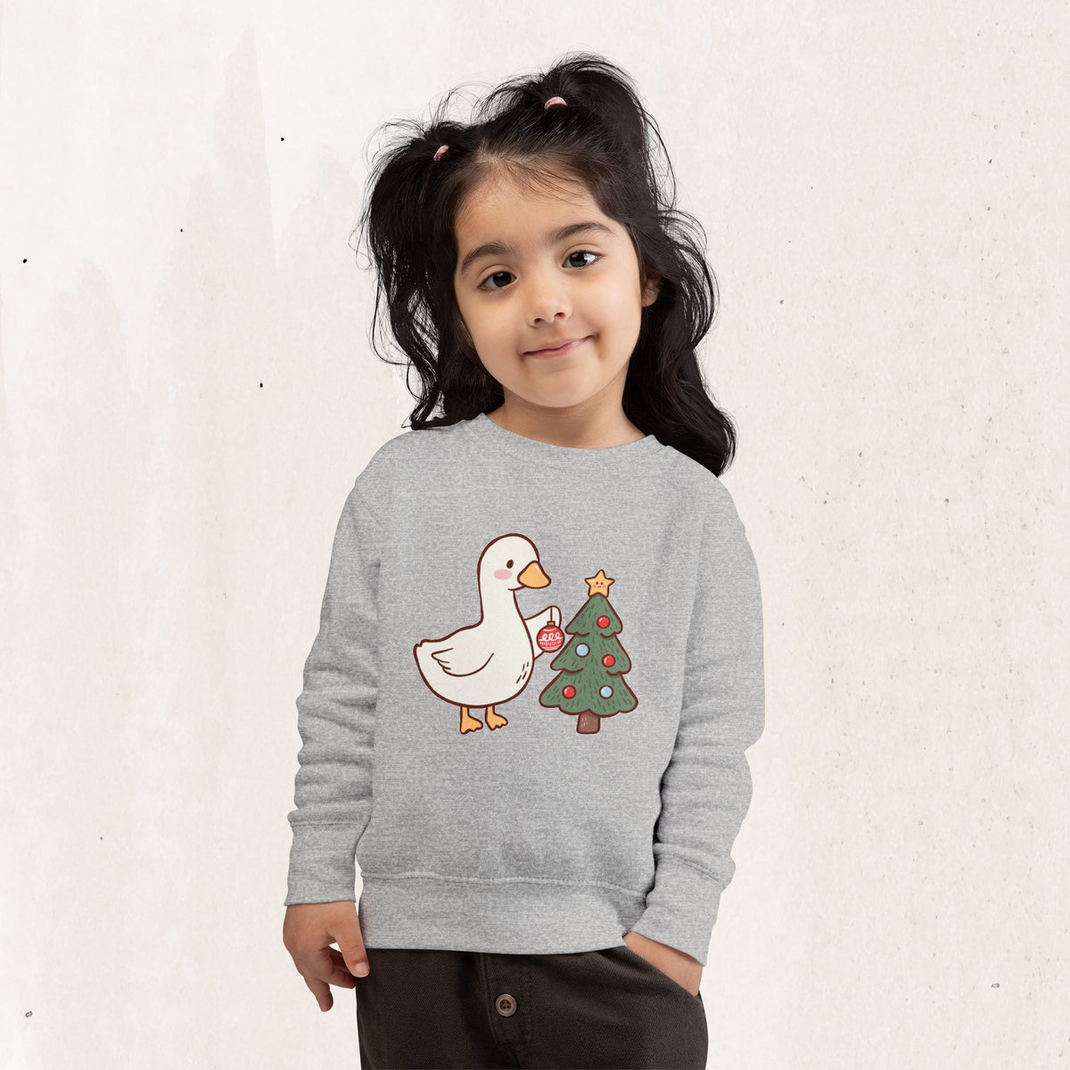 Decorating Duck Toddler Christmas Sweatshirt