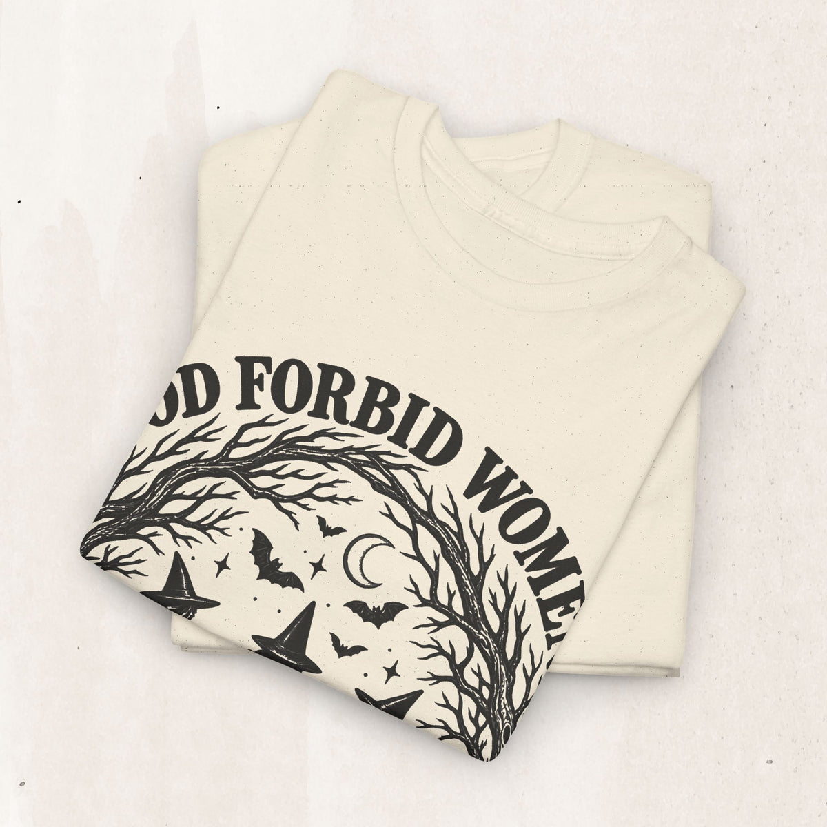 God Forbid Women Have Hobbies Witch Graphic Tee in Natural, alternate view