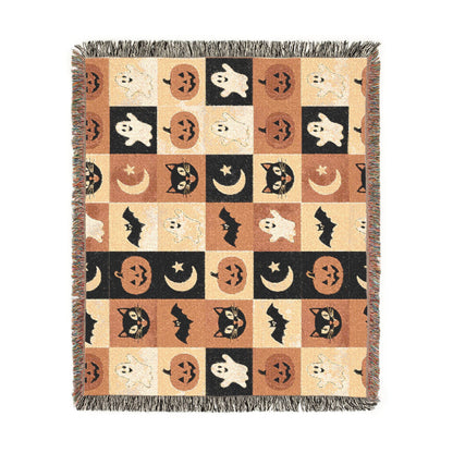Halloween Patchwork Woven Blanket
