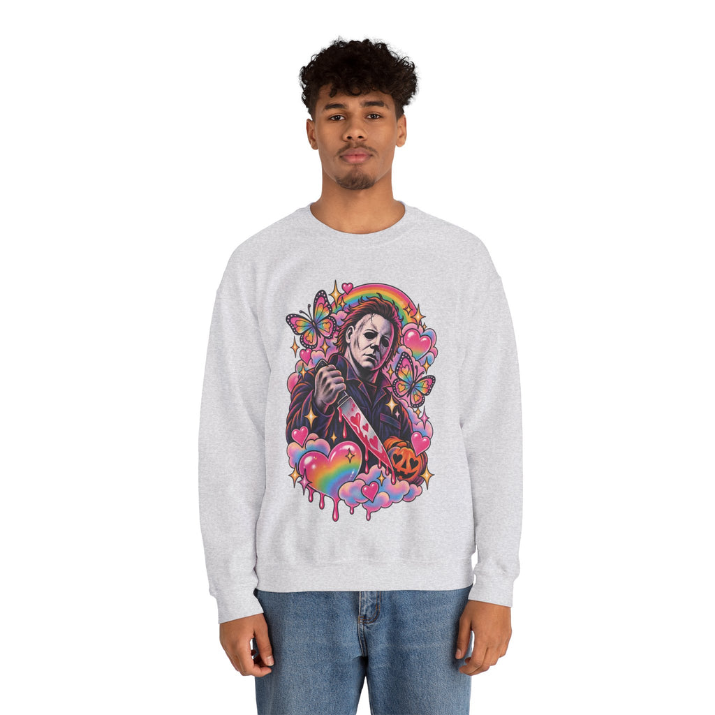 Colorful Michael Myers Horror Heart Crewneck