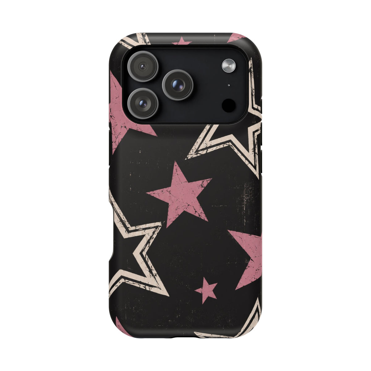 Pink Retro Stars Magnetic Phone Case, alternate view