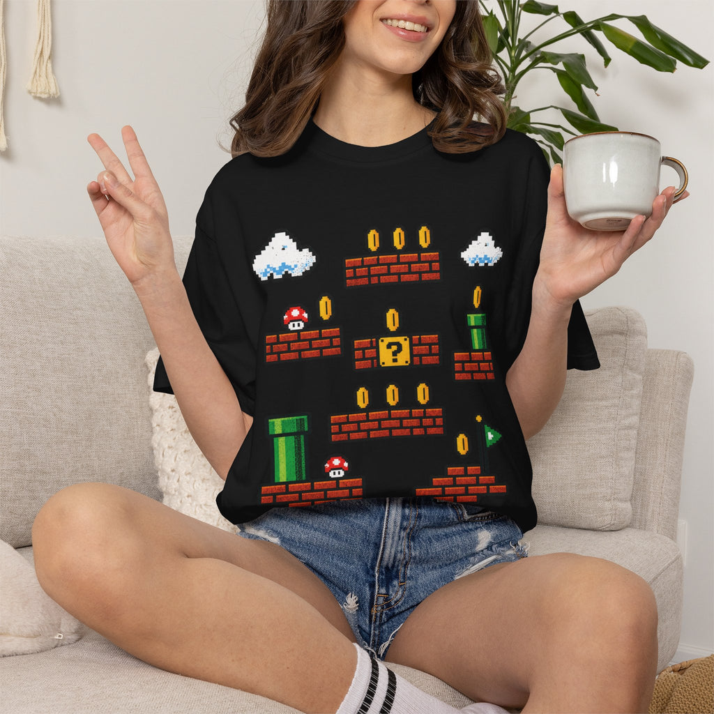 Pixel Mario-Inspired Graphic Tee