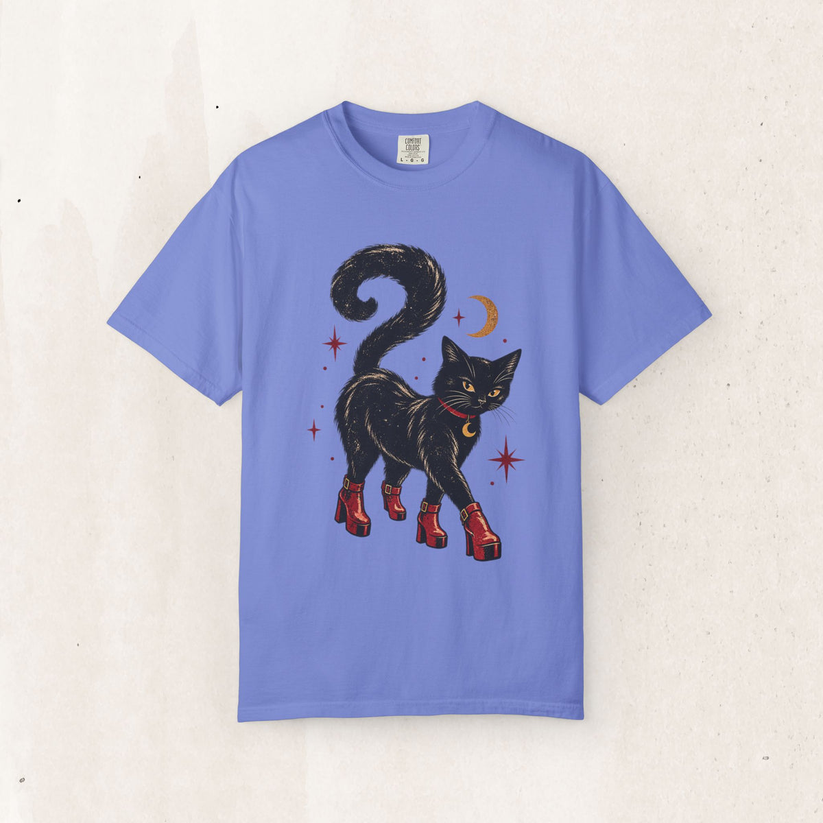 Witchy Cat in Red Boots - Graphic Tee