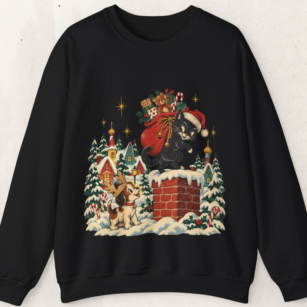 Christmas Santa Bear Sweatshirt, Woodland Bear Christmas Crewneck