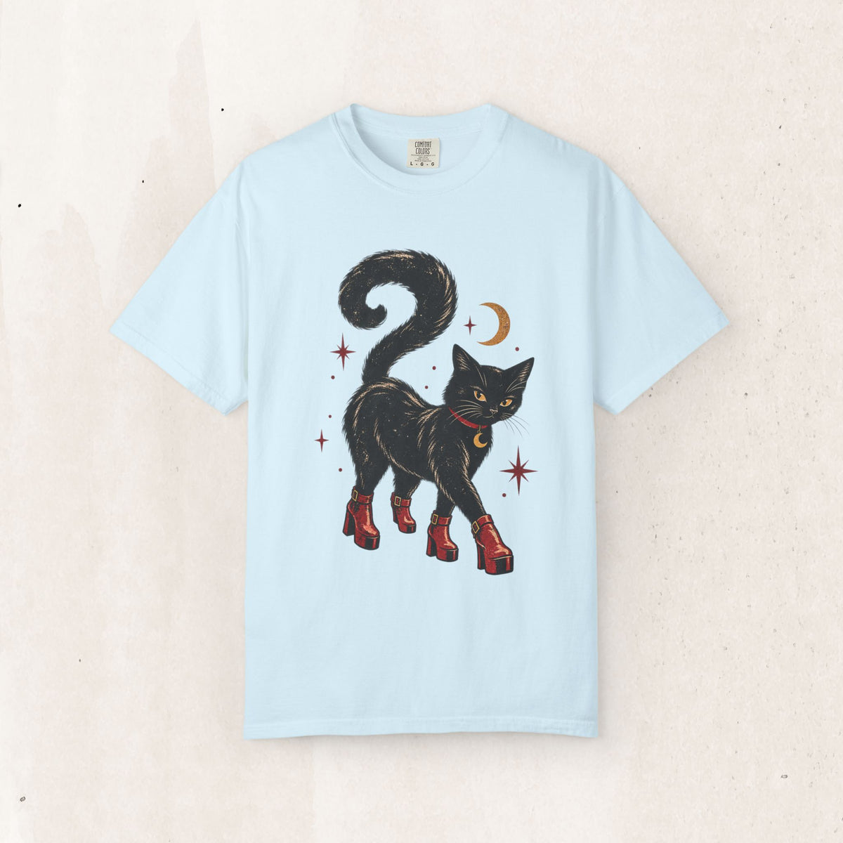 Witchy Cat in Red Boots - Graphic Tee