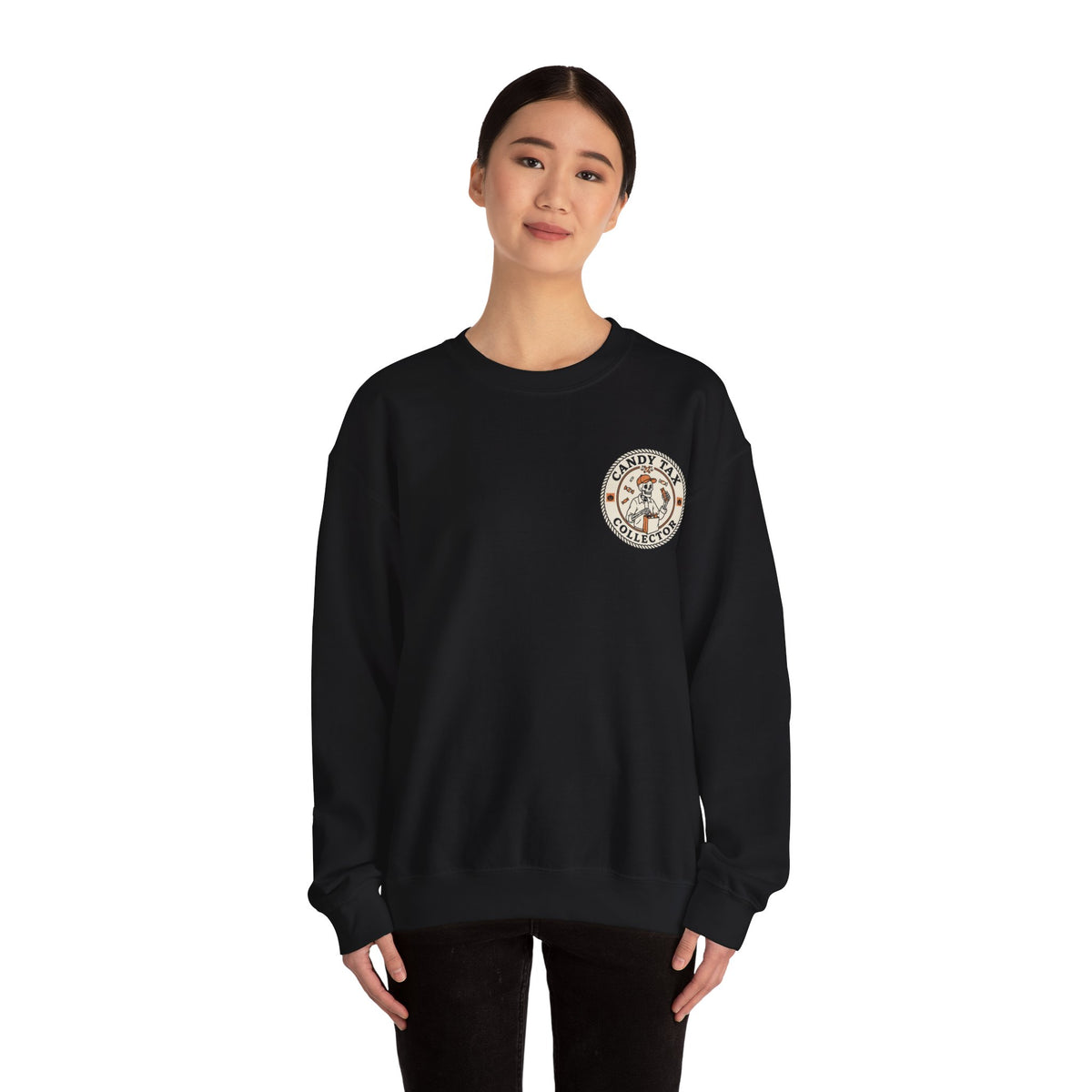 Candy Tax Collector Patch Design Sweatshirt Printify
