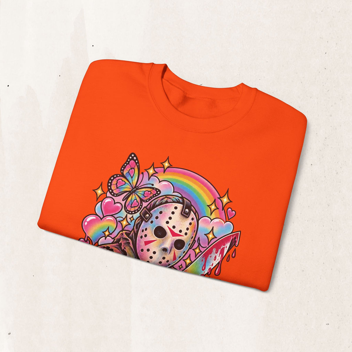 Jason Mask Rainbow Horror Crewneck Sweatshirt