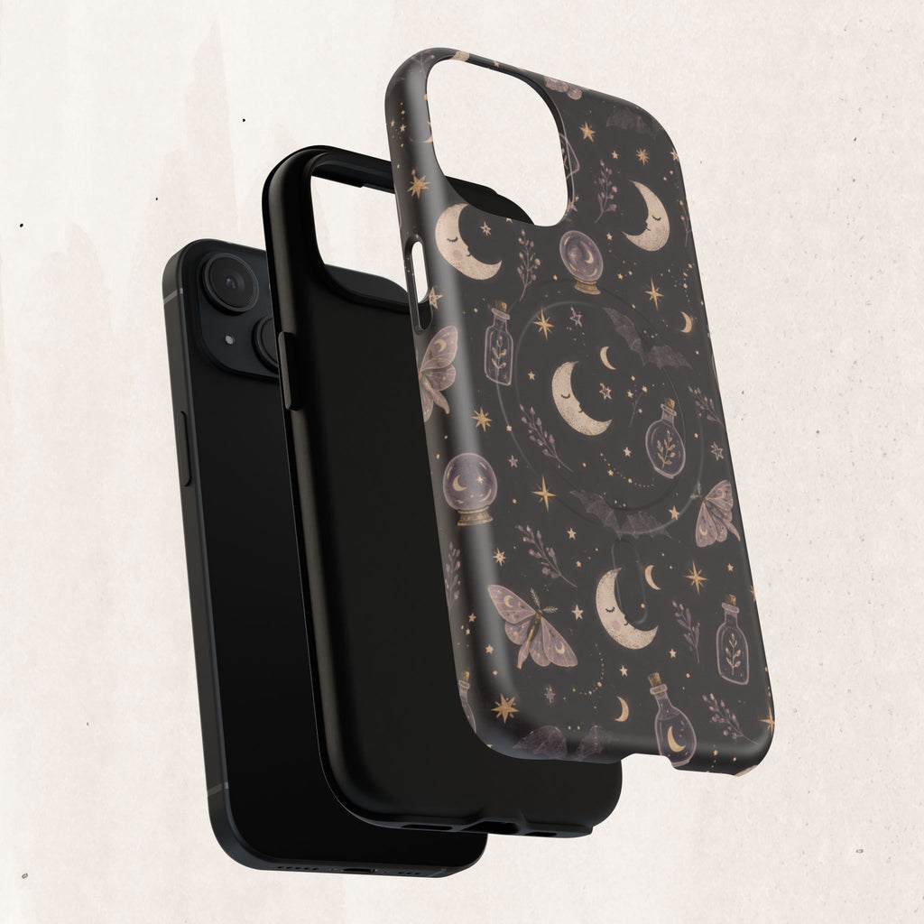 Moon & Moth Magnetic Phone Case — Celestial Protective Tough Case