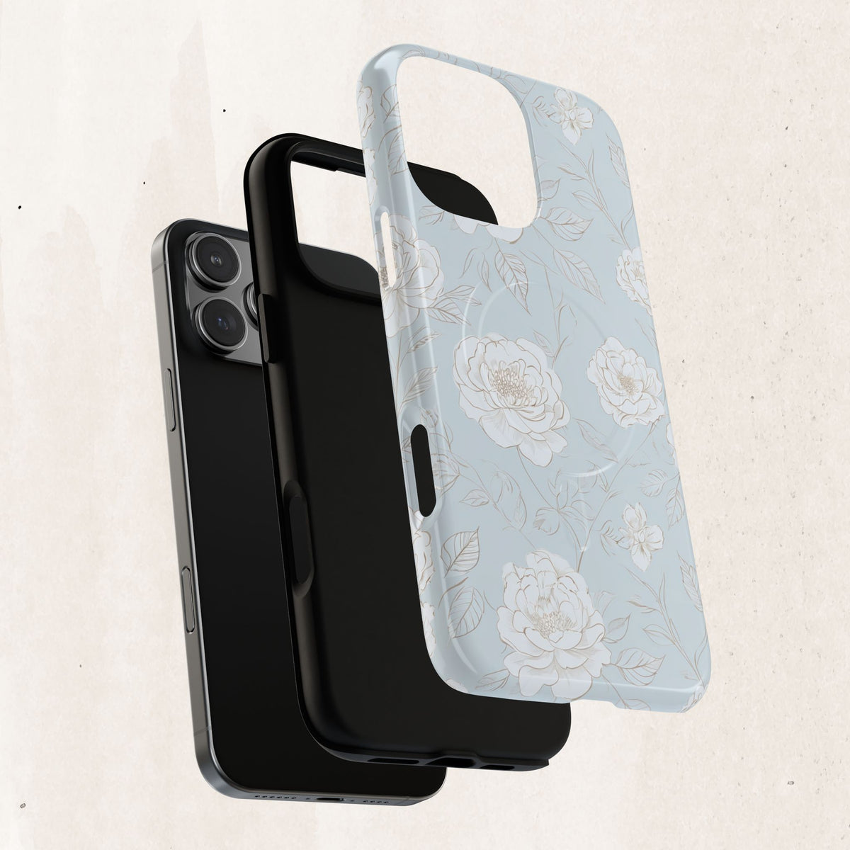 Blue Floral Tough Magnetic Phone Case