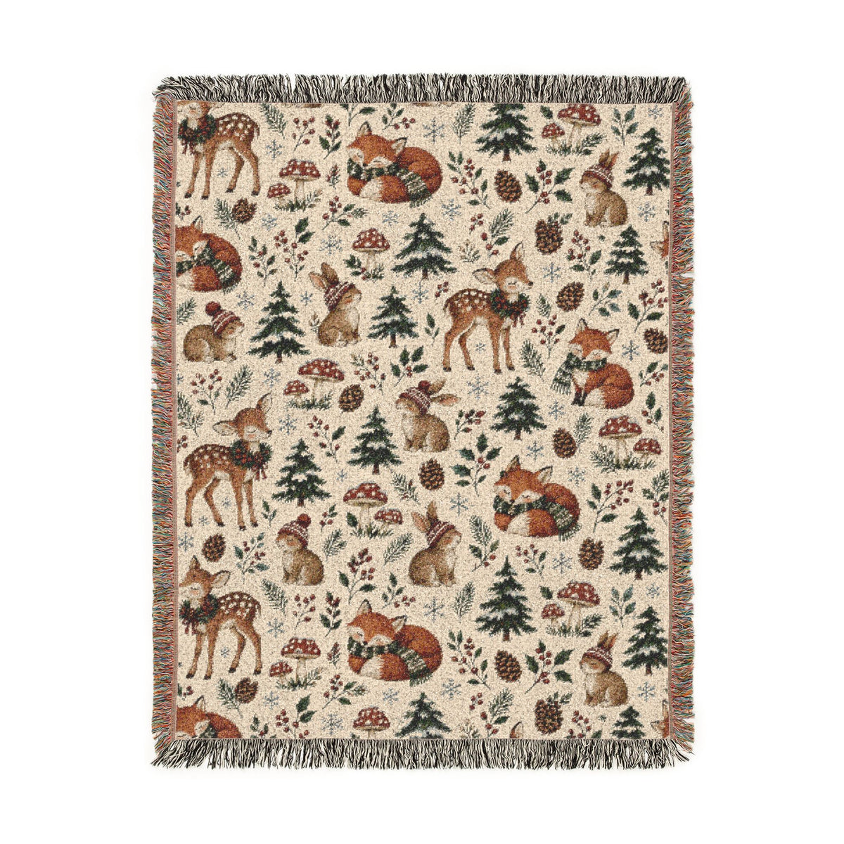 Woodland Winter Woven Blanket