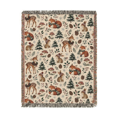Woodland Winter Woven Blanket