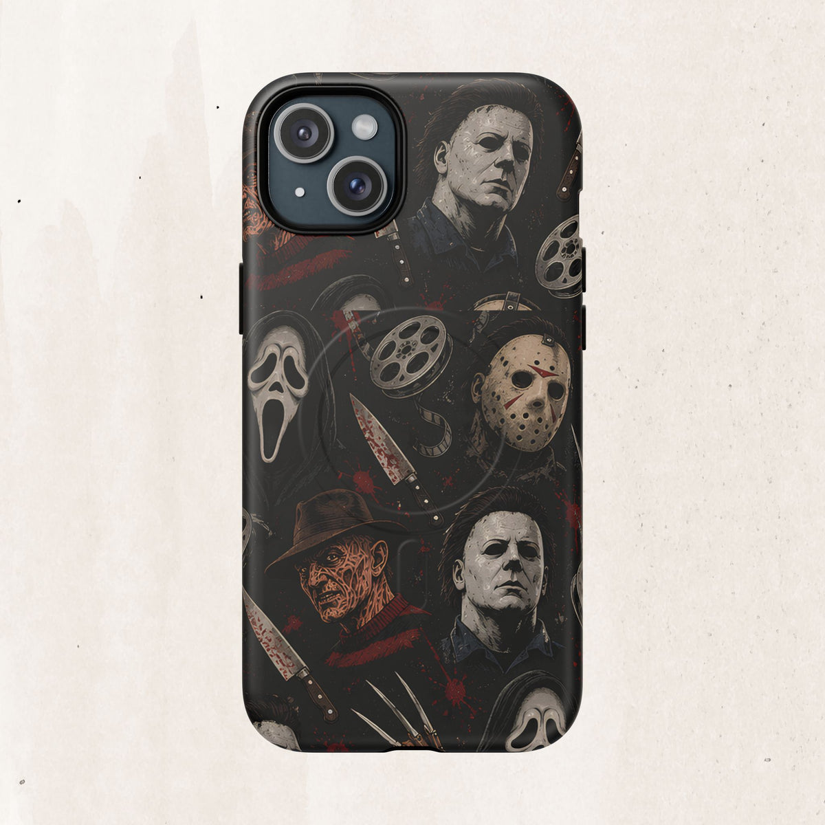Horror Icons Magnetic Phone Case — Michael Myers, Freddy & Ghost Face Design