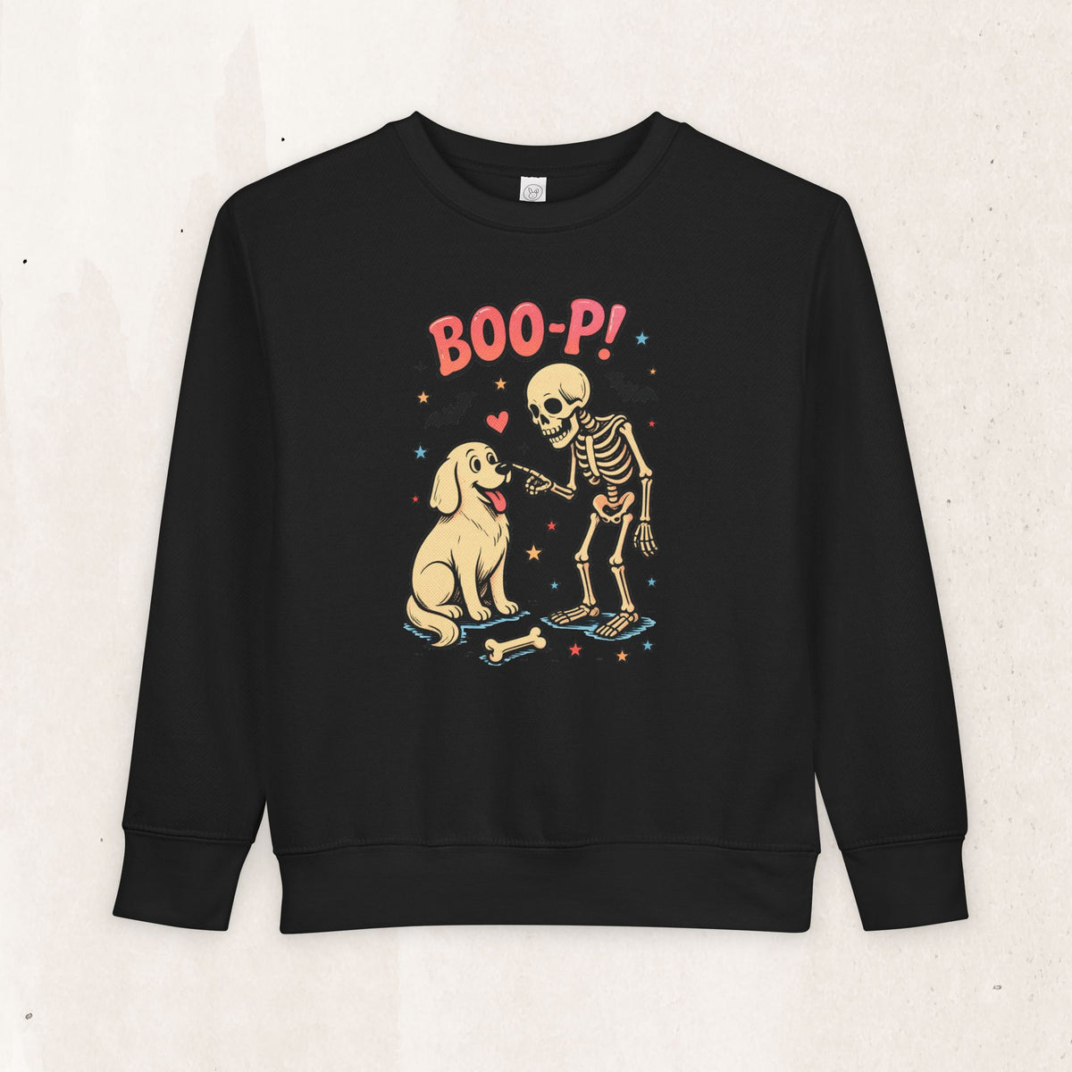 Skeleton & Puppy “BOO-P!” Toddler Sweatshirt