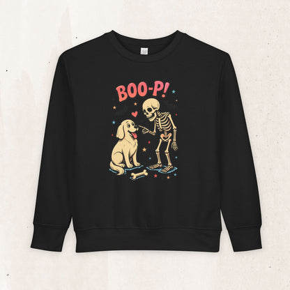 Skeleton & Puppy “BOO-P!” Toddler Sweatshirt