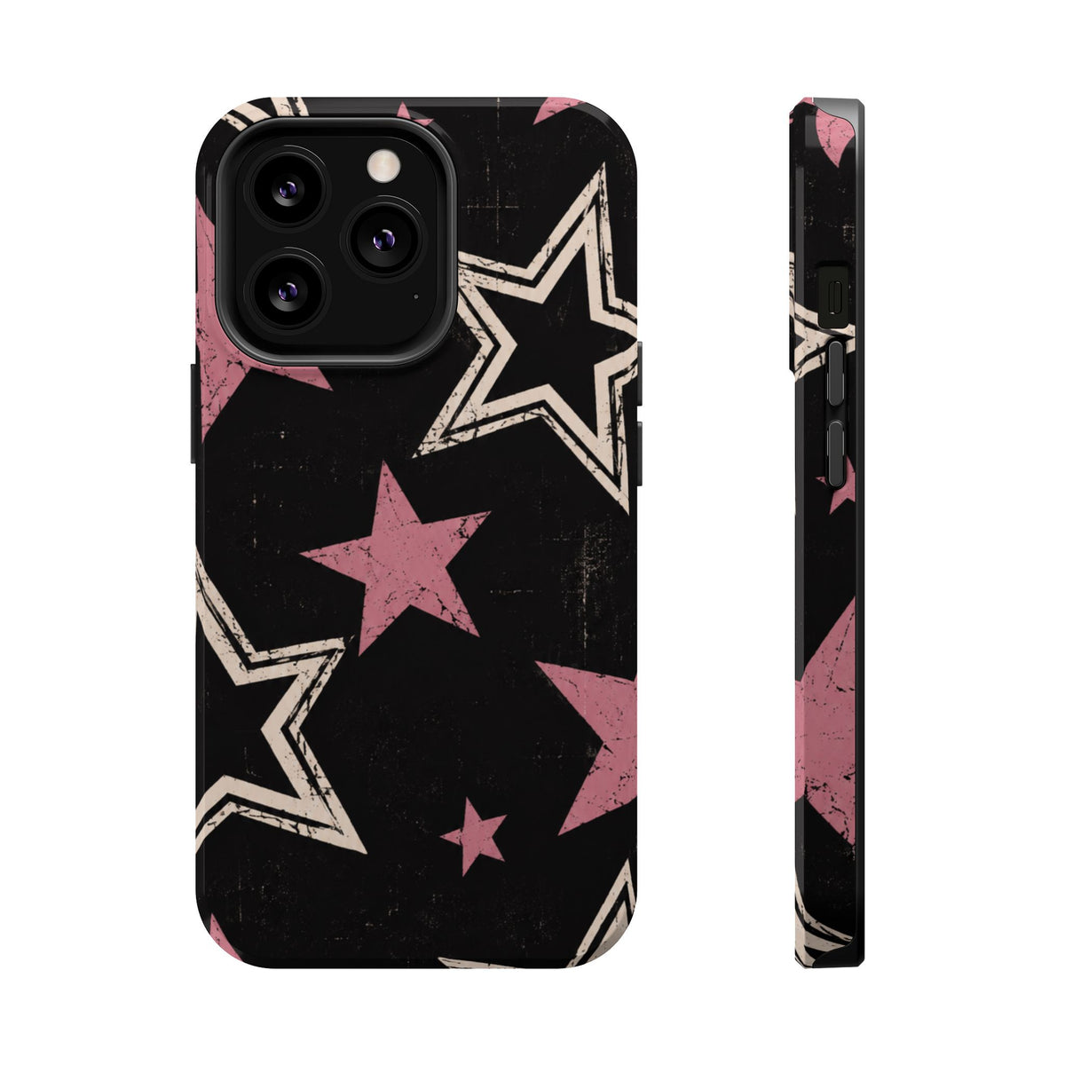 Pink Retro Stars Magnetic Phone Case, alternate view
