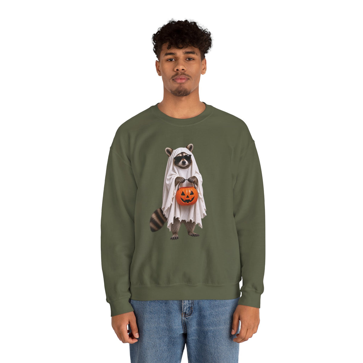 Halloween Raccoon Crewneck Sweatshirt