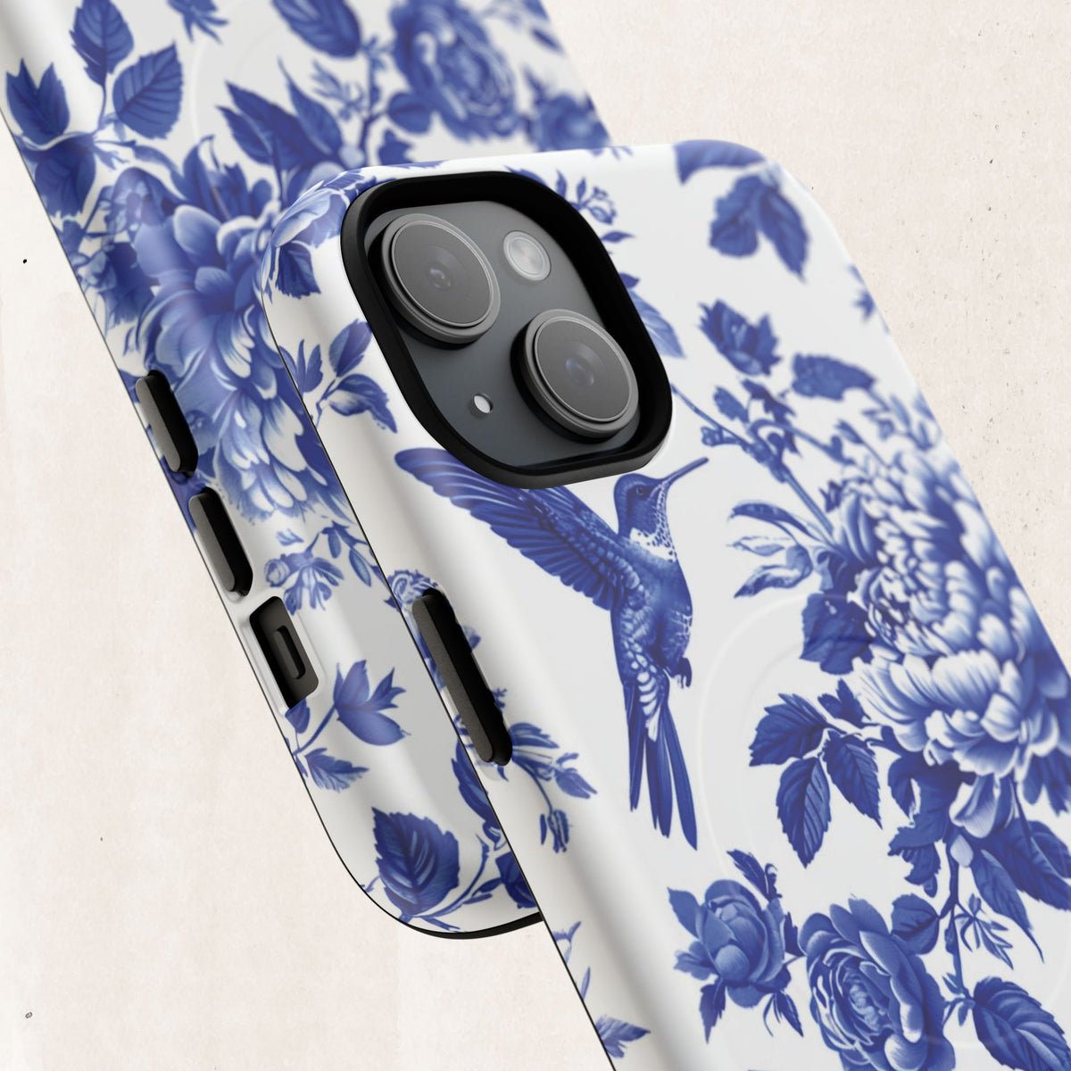 Blue Floral Bird Tough Magnetic Phone Case