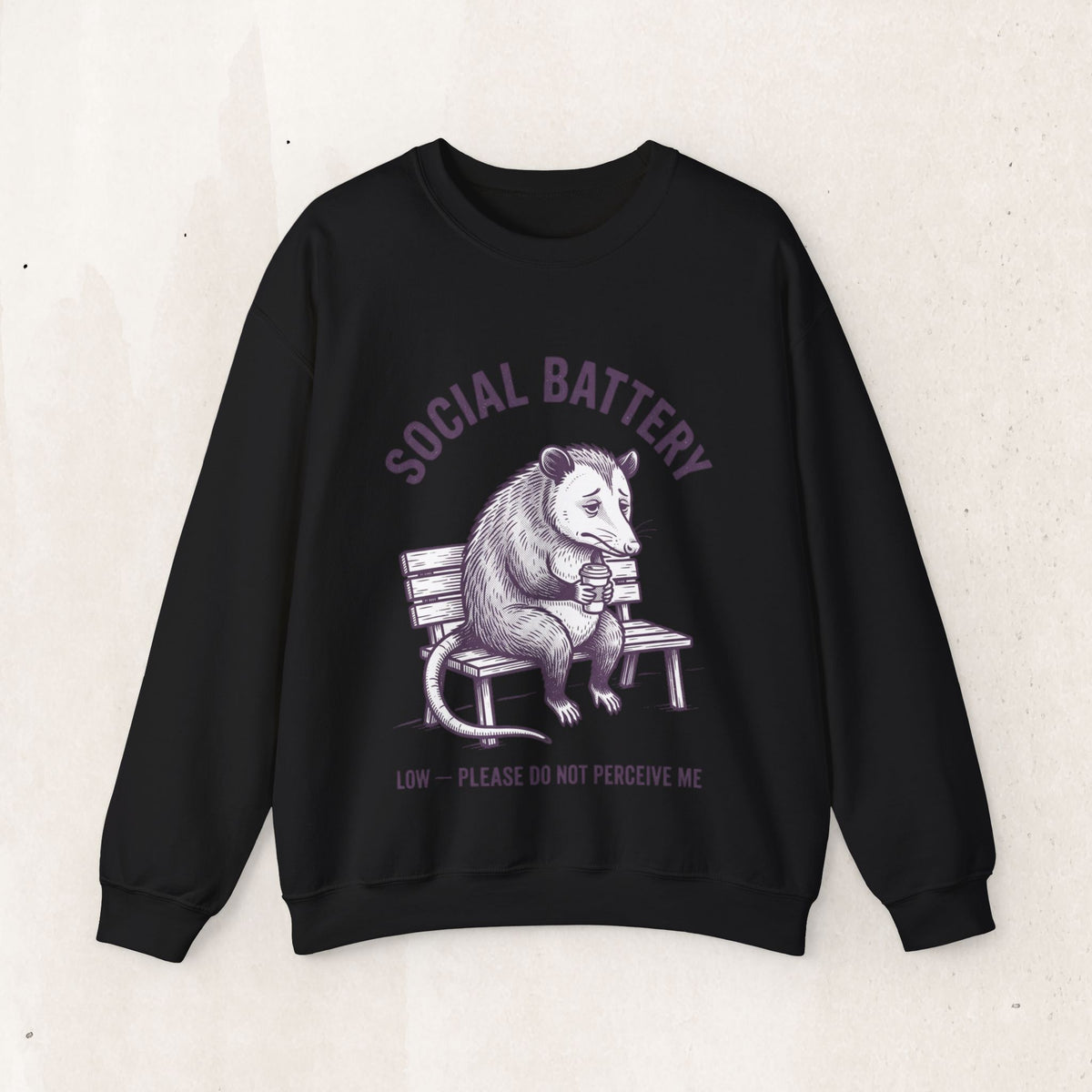 Social Battery Low Graphic Crewneck Sweatshirt