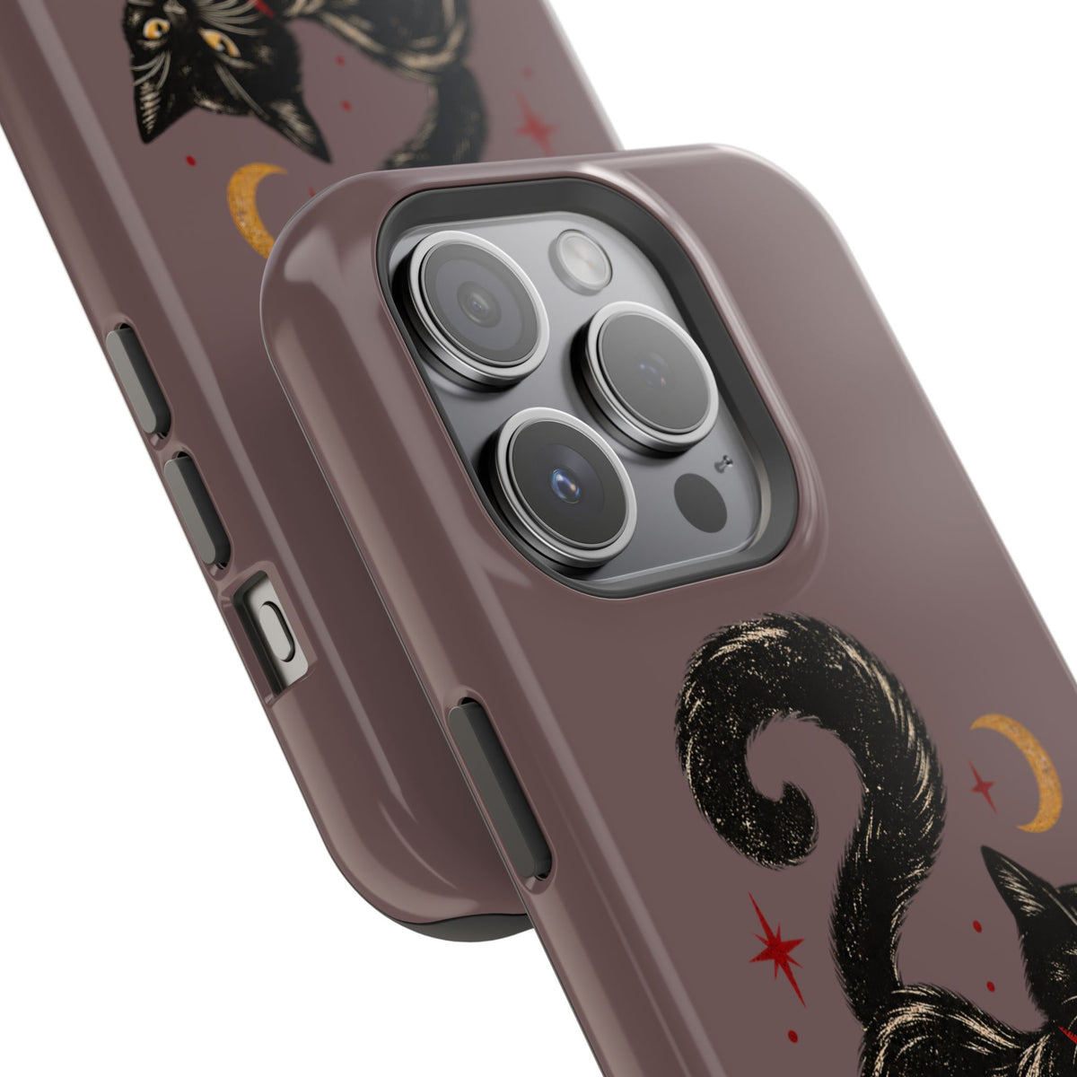 Black Cat in Red Boots MagSafe Phone Case, alternate view