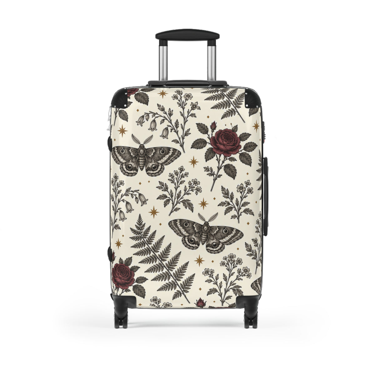 Botanical Moth & Rose Luggage in Black, alternate view