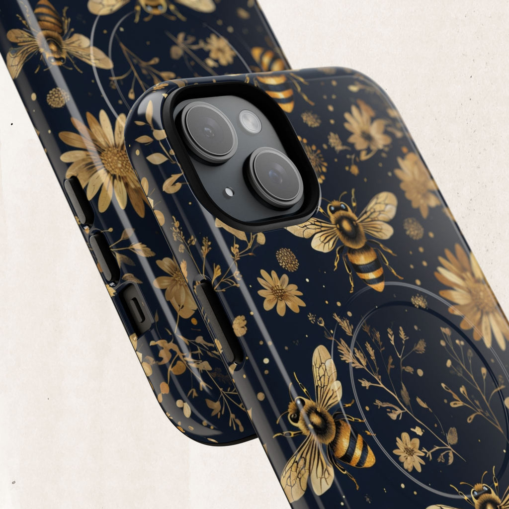 Gold Bees & Daisies Magnetic Tough Case