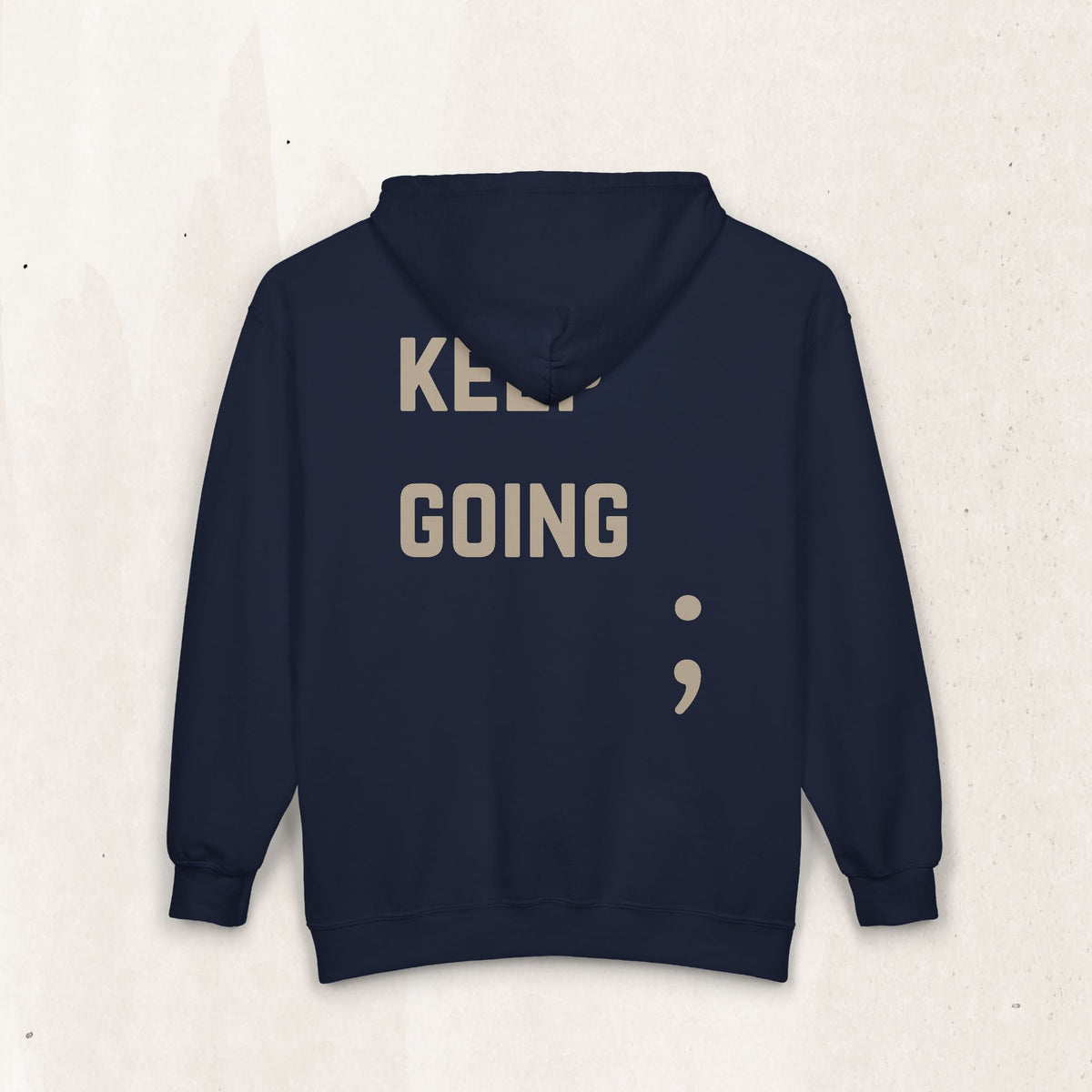 Keep Going Semicolon Zip Up Hoodie | Suicide Awareness Back Print