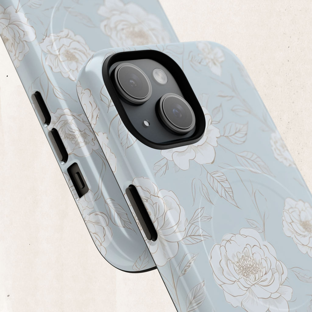 Blue Floral Tough Magnetic Phone Case