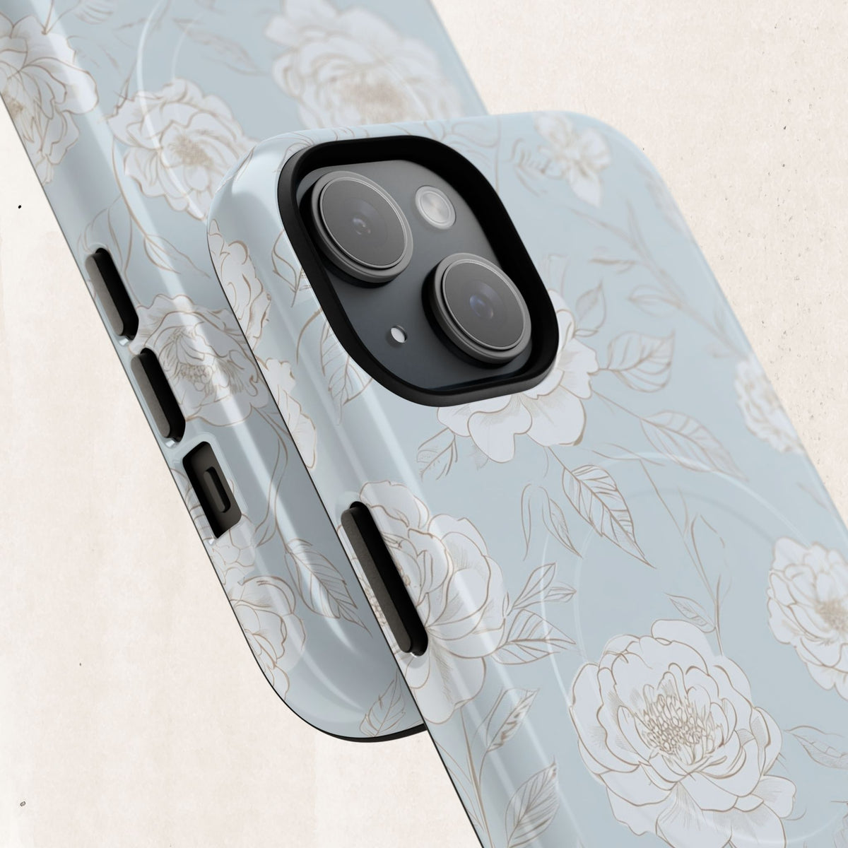 Blue Floral Tough Magnetic Phone Case